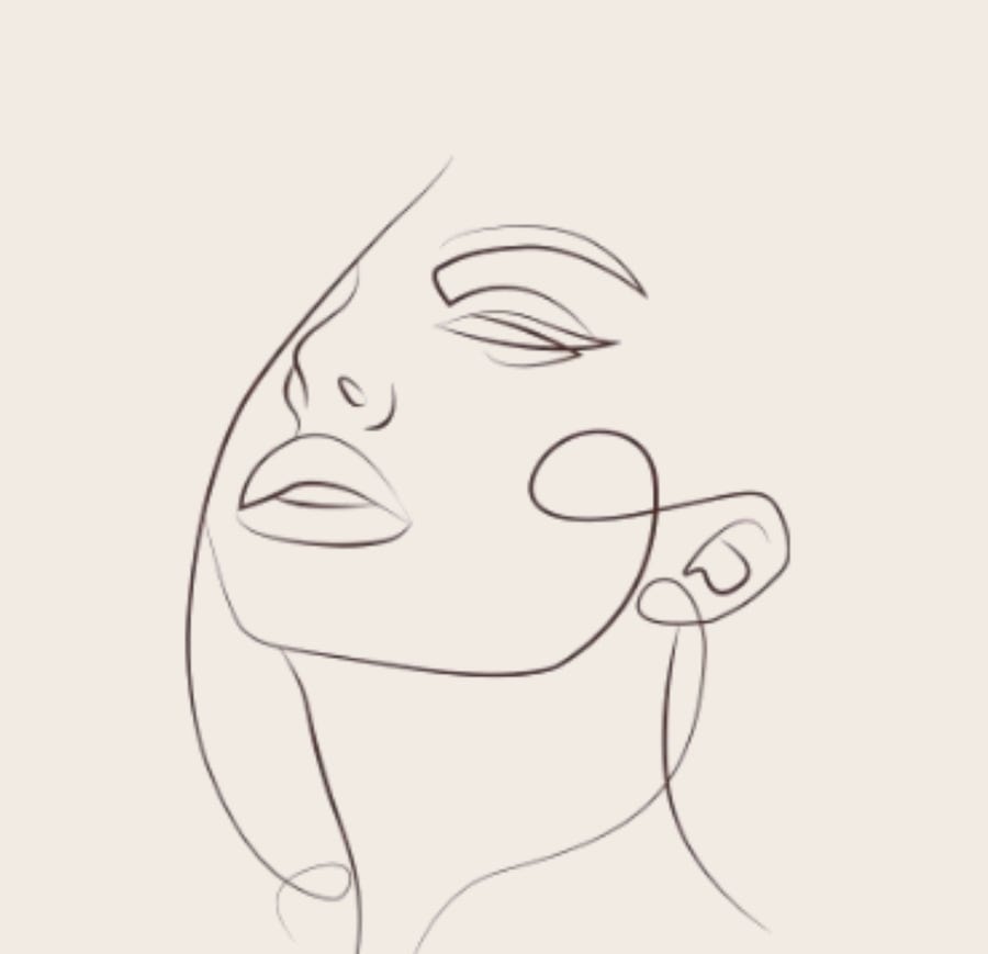 Feminity Code – Linienillustration eines Frauengesichts